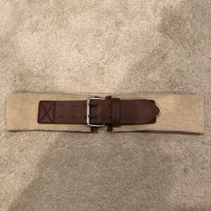 Oversized Brown/Cream Elastic Cinch Waist Belt